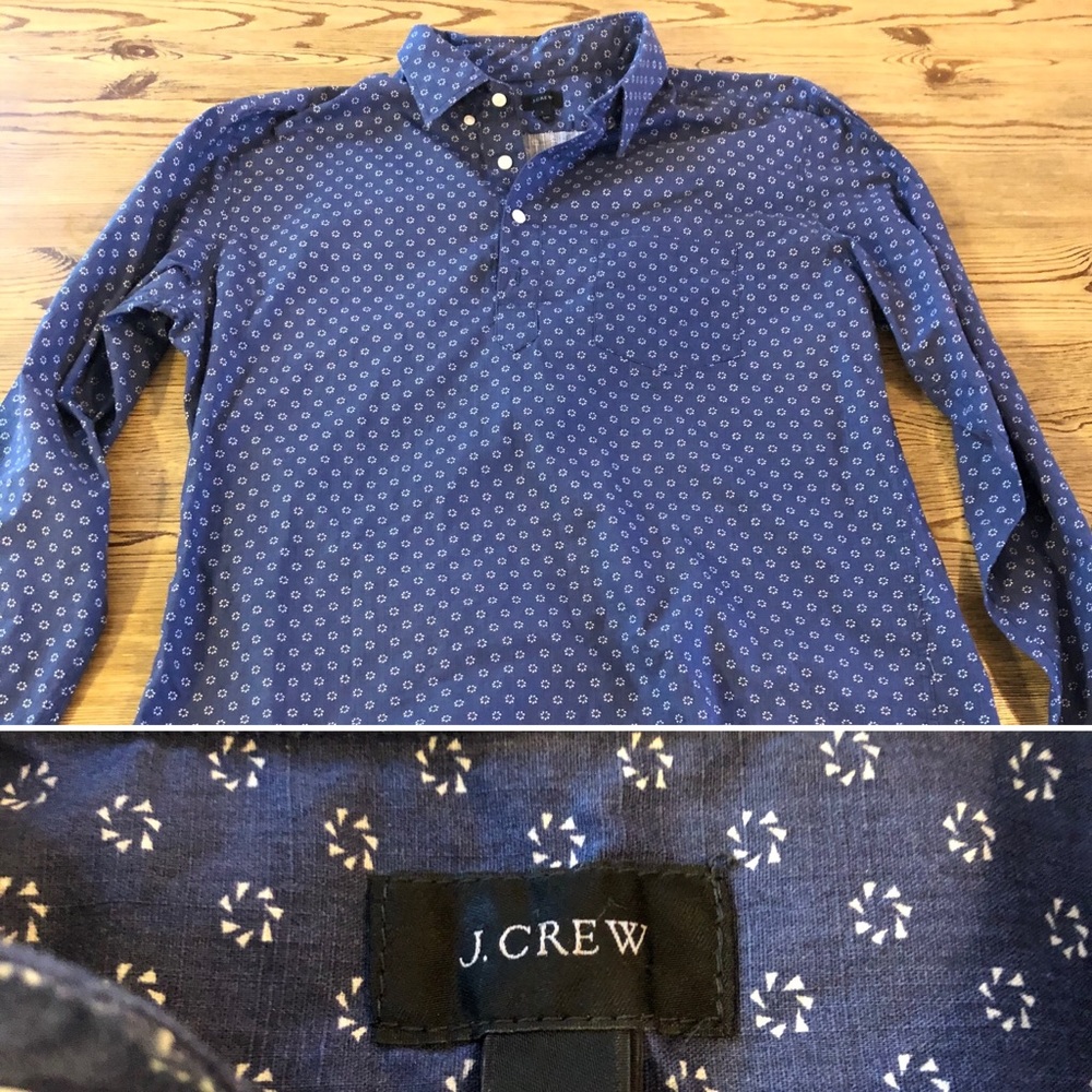 Men’s J crew quarter button casual dress shirt